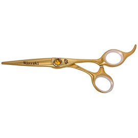 Kissaki Hair Scissors Shobu 5.5 inches Gold Titanium Hair Cutting Scissors Hairdressing Shears