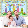 Chillin with My Peeps Backdrop 72''x44'' Large Size Easter Bunny