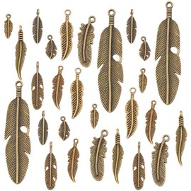 arricraft 72 Stück Legierung Feder Charms 9 Stile Antik Bronze Flügel Metall Anhänger Legierung Feder Traumfänger Charm Mit Schlaufe Für DIY Basteln Armband Halskette Schmuck Finden Zubehör