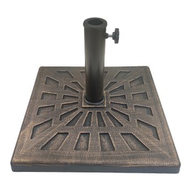 T&Jero 33 lb Square Heavy Duty Patio Market Table Umbrella Base Stand Weight for Outdoor, Bronze