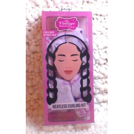 The Vintage Cosmetic Heatless Hair Curling Kit, Curling Band (Purple)