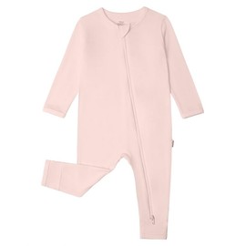 BambooBud Pajamas for Baby Unisex Sleepers Newborn Infant Footed Zipper Viscose from Bamboo Rompers, Pale Pink, 3-6 Months