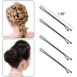 300 Pcs Hair Bobby Pins 2 Inch Black Hairpins for Women Lady Girls Kids, Invisible Hairgrip Barrette Hair Clip Bulk Hair Accessories