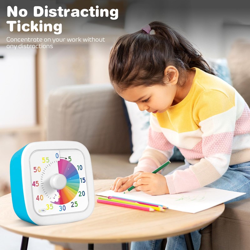 NLMWTI Visual Timer for Children, 60-Minute Countdown Timer for Classroom,