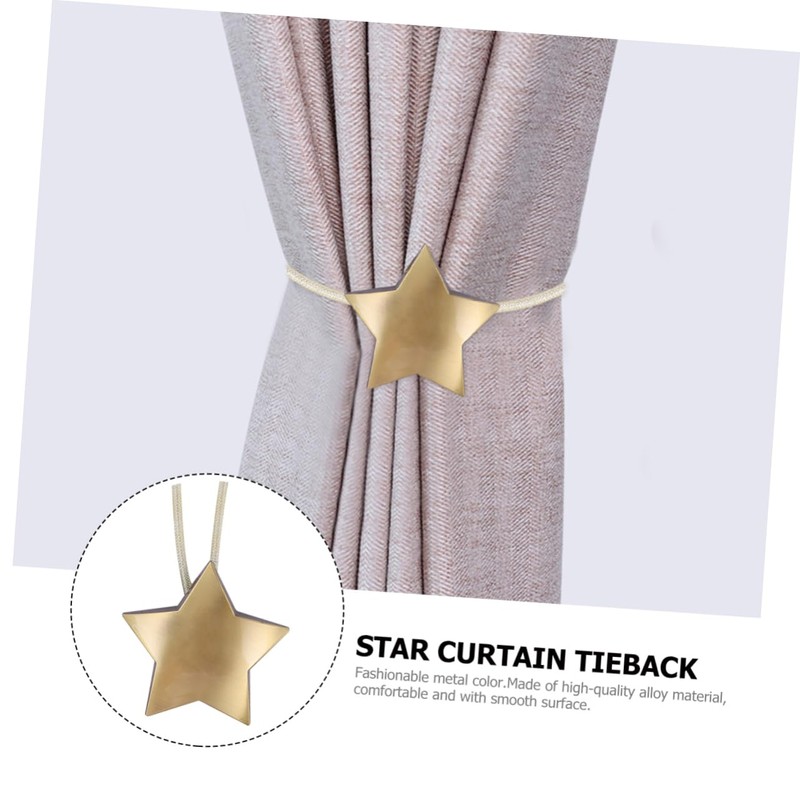 Ciieeo Magnetic Curtain Tiebacks Elegant Star Design Easy to Use