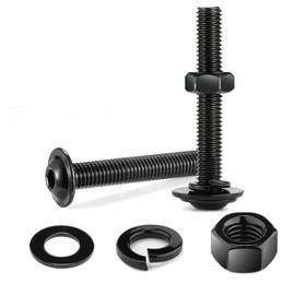 Pack of 20 M5 x 40 Screws, Pan Head Screws Nuts and Washers Assortment Kit, Stainless Steel A2 V2A, Hexagon Socket, Full Thread, Black Oxide