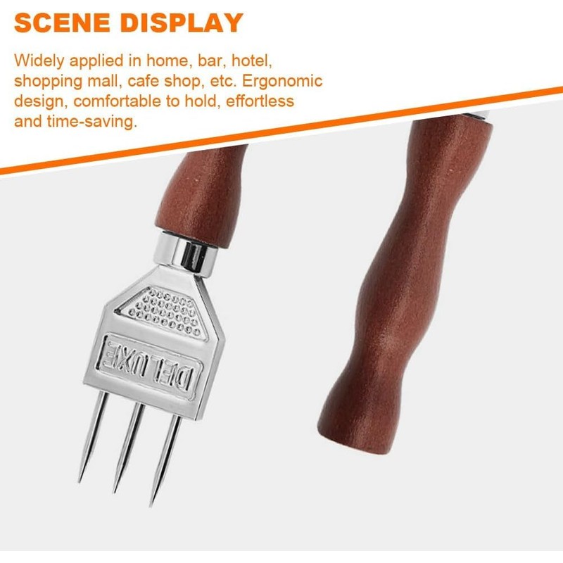MEETOZ Ice Pick, Wood Handle Stainless Steel Ice Shaper, Japanese