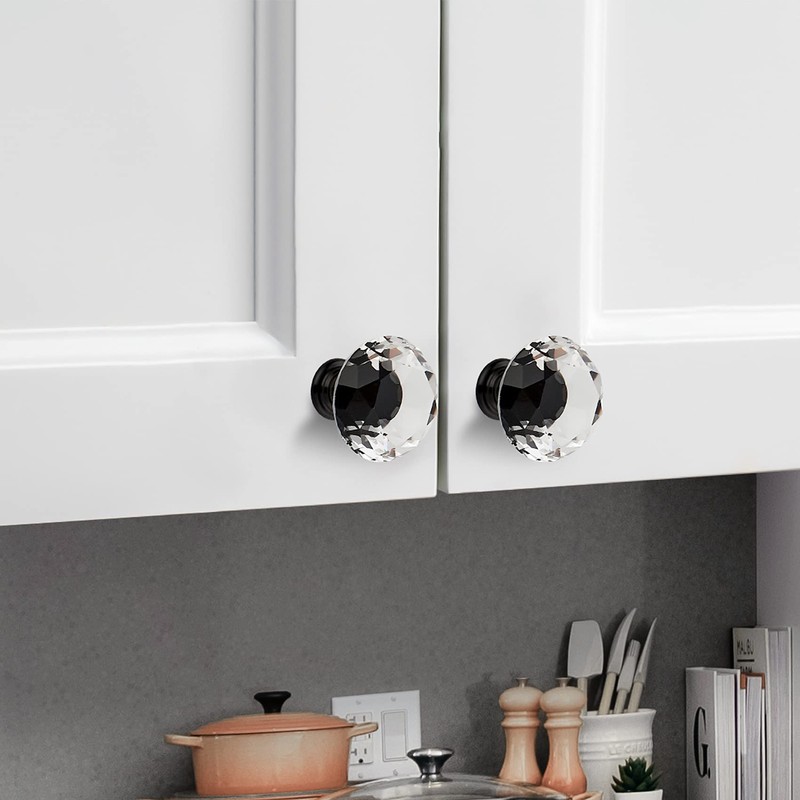 Ravinte 20 Pack Crystal Drawer Knobs - Glass Cabinet Knobs,