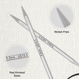 KnitPro KP11342 80 cm x 6.5 mm Nova Fixed Circular Needles, Silver