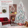 7FT Flocked Christmas Tree – Artificial Snowy Holiday Tree with