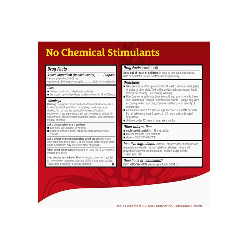 FiberCon Fiber Therapy for Regularity, Caplets, Value Size 140 caplets