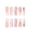 RikView French Tip Nails Square Press on Nails Long Fake