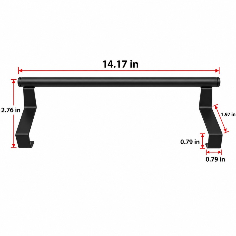 Over Cabinet Towel Rack for Towels and Rags – Punch-Free