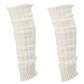 krautwear® Leg Warmers Chunky Knit Legwarmers with Alpaca Wool Alpaca Fluffy 40 cm ‘80s Black White Grey Beige Women's Girls’ 1, 2 or 4 Pairs -