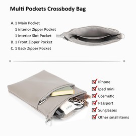 befen Genuine Leather Cross Body Bags for Women Small Cross body Phone Bag for Women Grey Handbags for Women Daily Use