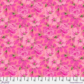 FreeSpirit MARTHA NEGLEY NATION OF FLOWERS PINK ROSES NEW YORK FLORAL COTTON FABRIC HY