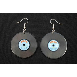 Miniblings LP Vinyl Records Music Vinyl DJ Platter schwz Earrings Blue XL
