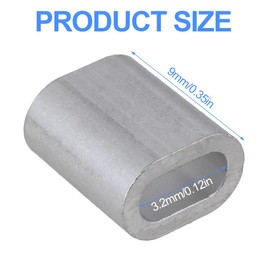 EIHI 100 pieces wire rope clamps, aluminium press clamps, aluminium sleeves, aluminium crimping loop, choke clamps with double sleeves, rope clamp for steel cable/wire rope cable