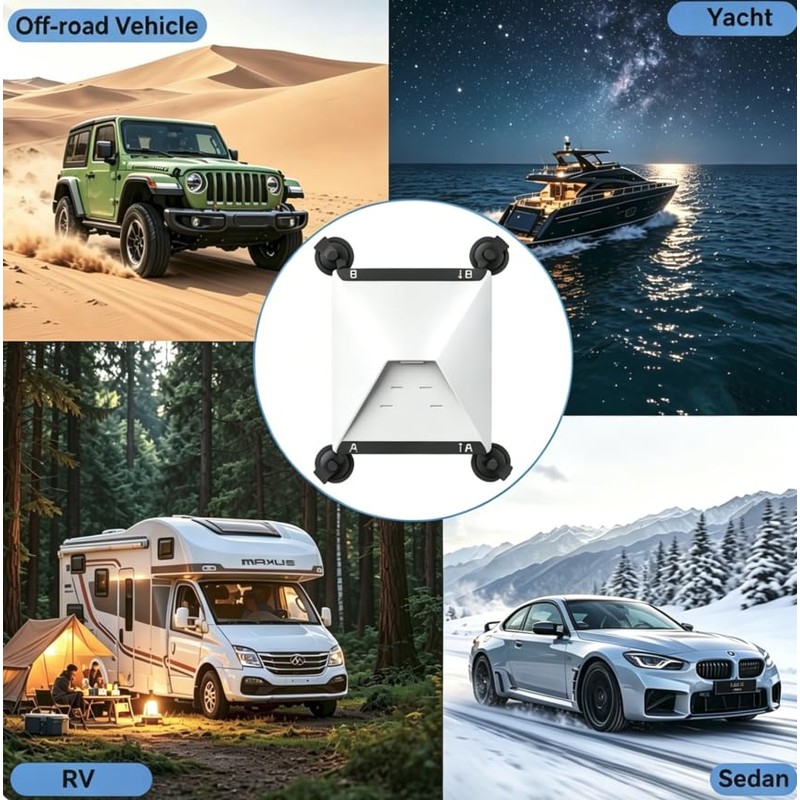 Starlink Mini Mount,4 Strong Suction Cup,for Car, Windows, Sunroofs,RVs