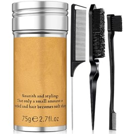 Barra de para El Cabello, De Hair Con 3 Peines, barra de para pelucas de control de bordes barra para el cabello no graso Pomada de pelo para Flyaways borde Frizz pelo