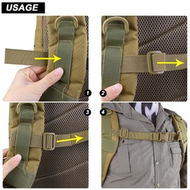 XTACER Backpack Chest Strap Adjustable Backpack Sternum Strap Chest Belt with Buckle (PACK OF 4) (TAN)