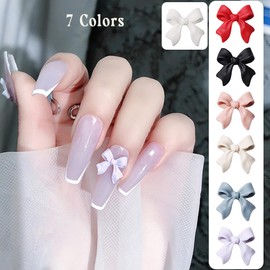 155 Pcs 3D Bow-Knot Nail Charms Set Colorful Bows Nail Art Accessories Nail Charms for Acrylic Resin Nails DIY Manicure Tips Decoration