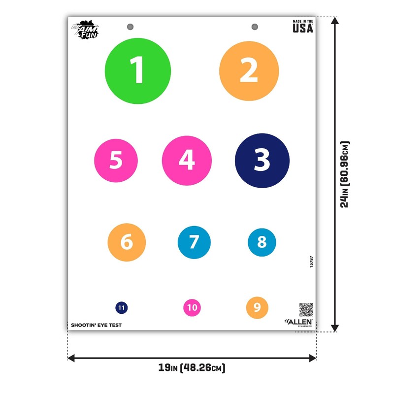 EZ-Aim Fun Shootin' Eye Test Paper Shooting Target, 24" x