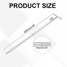 MECCANIXITY 0.6" Ground Rod Cold Galvanized Grounding Pin 2.6ft T-Shape Welding Plate Grounding Stake for Antenna Satellite Dish Electric Fence