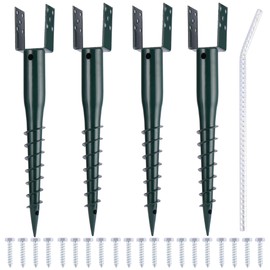 No Dig Ground Screw Anchor Spike – 27 inch U Shaped Post Stake for Mailbox and Fence, Includes Lag Bolts & Rebar, Fits Standard 4x4 (3.5" X 3.5" Inch) Post.