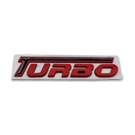 Emblema de metal 3D con logotipo turbo de coche, insignia deportiva de carreras de alta calidad, calcomanía de repuesto (rojo y negro)