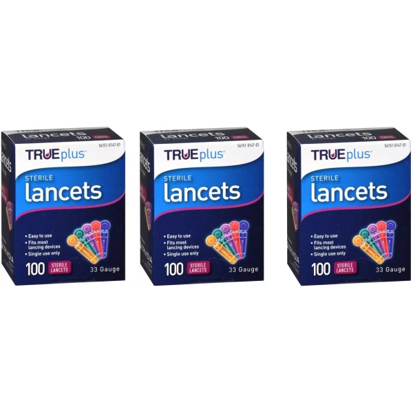 TRUEplus Lancets 33g 100ct (3 Pack)