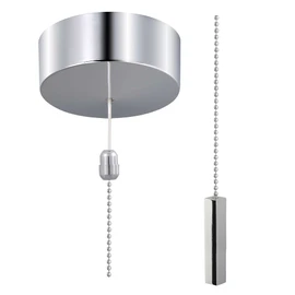 ElekTek Premium Light Pull Chain Kit with Pull Switch Extended Bundle Chrome Square Bar