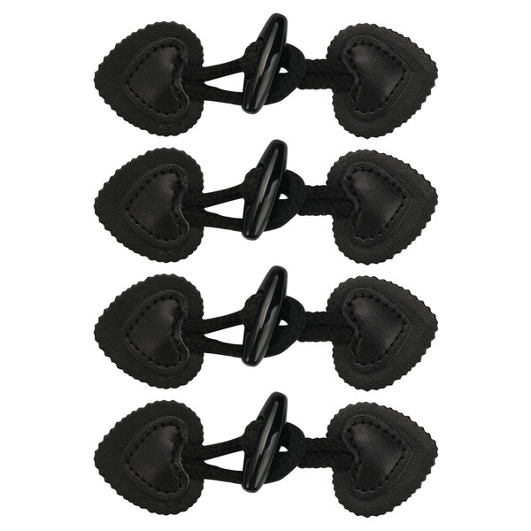 4 Pairs Leather Horn Toggle Clasps, 11 cm x 3.5