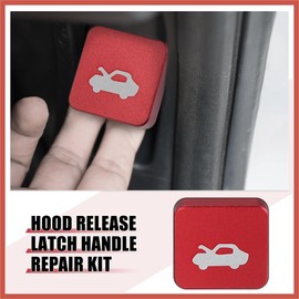 ACROPIX Hood Latch Release Handle Repair Kit for Honda Civic 1996-2011 for Honda CR-V 1997-2006 for Honda Element 2003-2011 Aluminum Alloy Red Car Parts