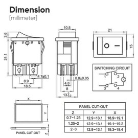 12-Pack Rocker Toggle Switch, ON/Off DPST 4Pin Heavy Duty 10A Boat Switches for Home Auto Car Marine Boat, KCD1-104, Black