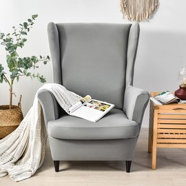 CHNSHOME Armchair Cover Wingback Chair Cover Armchair Covers Armchair Covers Stretch Armchair Cover Light Grey