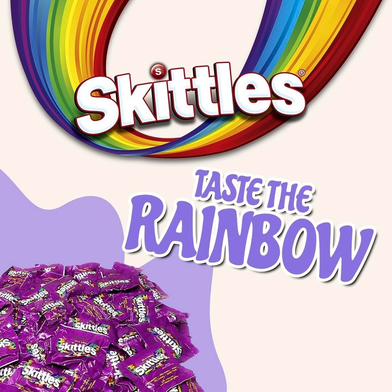Skittles Wild Berry Bulk Candy Individually Wrapped, Fun Size Packets