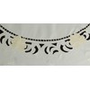 Creative Linens Embroidered Floral Cutwork Applique Tablecloth 88" Round Ivory