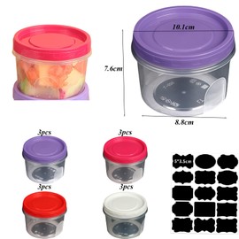 Ksnowqi Pack of 12 500 ml Small Plastic Containers with Lids, Food Storage Containers with Lid, Small, Mini Containers with Blanket, Reusable Mini Containers, Freezer Containers, Small for Fruit