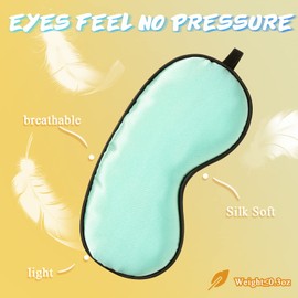 4 Pieces Eye Mask for Sleeping Kids Smooth Silk Soft Eye Cover with Adjustable Strap Blindfold for Sleeping Blocking Out Lights Childhood Kids Gift for Boys Girls (Black, Gray, Blue, Green)