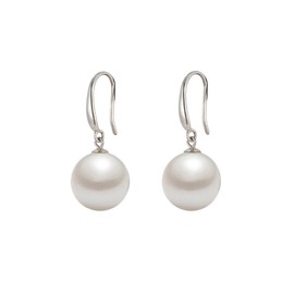 10mm Ocean Pearl Dangle Earrings Natural Shell Beads Drop Earrings Fashion Jewelry for Women-White