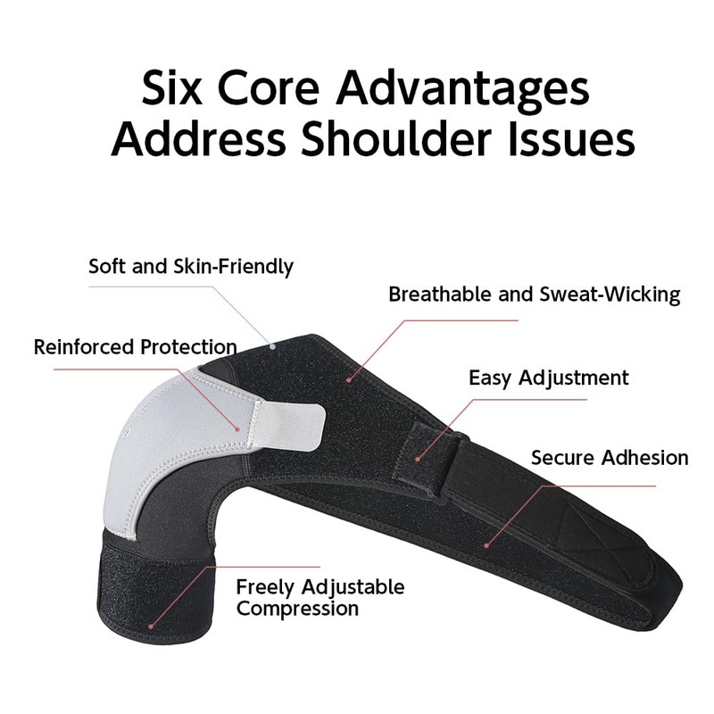 RUNZI Shoulder Stability Brace Adjustable Shoulder Support with Pressure Pad,