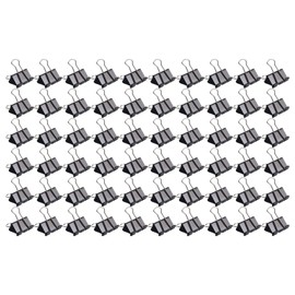 Clips, Double Clips, 0.75 inches (19 mm), 60 Pcs, Small Value Pack, Gold Buckle, Office Supplies (Black)