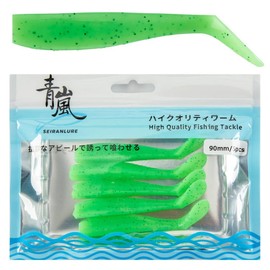 Blue Storm Lure Sea Bass Lure, Jig Head Worm, 0.6 oz (16 g), 0.8 oz (22 g), 0.9 oz (28 g), Includes Extra Worm, Shrimp Smell, Shad Worm, Fish Collecting Power