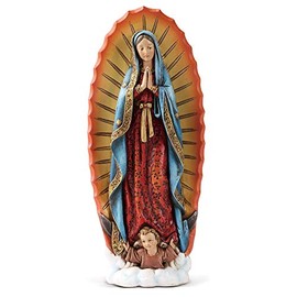 Joseph's Studio by Roman - Our Lady of Guadalupe Figure on Base, 6" Scale Renaissance Collection, 7.25" H, Resin and Stone, Religious Gift, Decoration