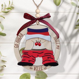 Jingle My Bell Ornament 2025 – Funny Wooden Decor for Men, White Elephant Exchange Idea, Unique Gag Gift for Adults, Hilarious Holiday Keepsake