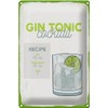 Blechschild 30 x 20 cm Gin Tonic Cocktail Recipe -