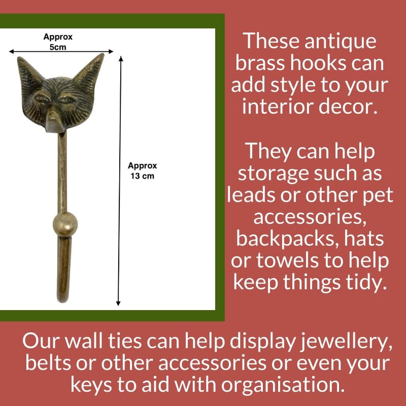 Knobs By Blossom Vintage Antique Brass Iron Wall Hooks Tie