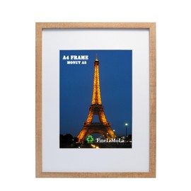 A4 Wooden Picture Frame with Acid Free A5 Mount,A4 Dark Wooden Document Frames Mount A5, A4 Photo Frames for Tabletop or Wall Mount,A5 Wooden Frame