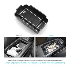 CDEFG Center Console Organizer Tray for 2019 2020 2021 2022 2023 2024 2025 Volvo XC40 Accessories ABS Black Material Armrest Insert Secondary Storage Box